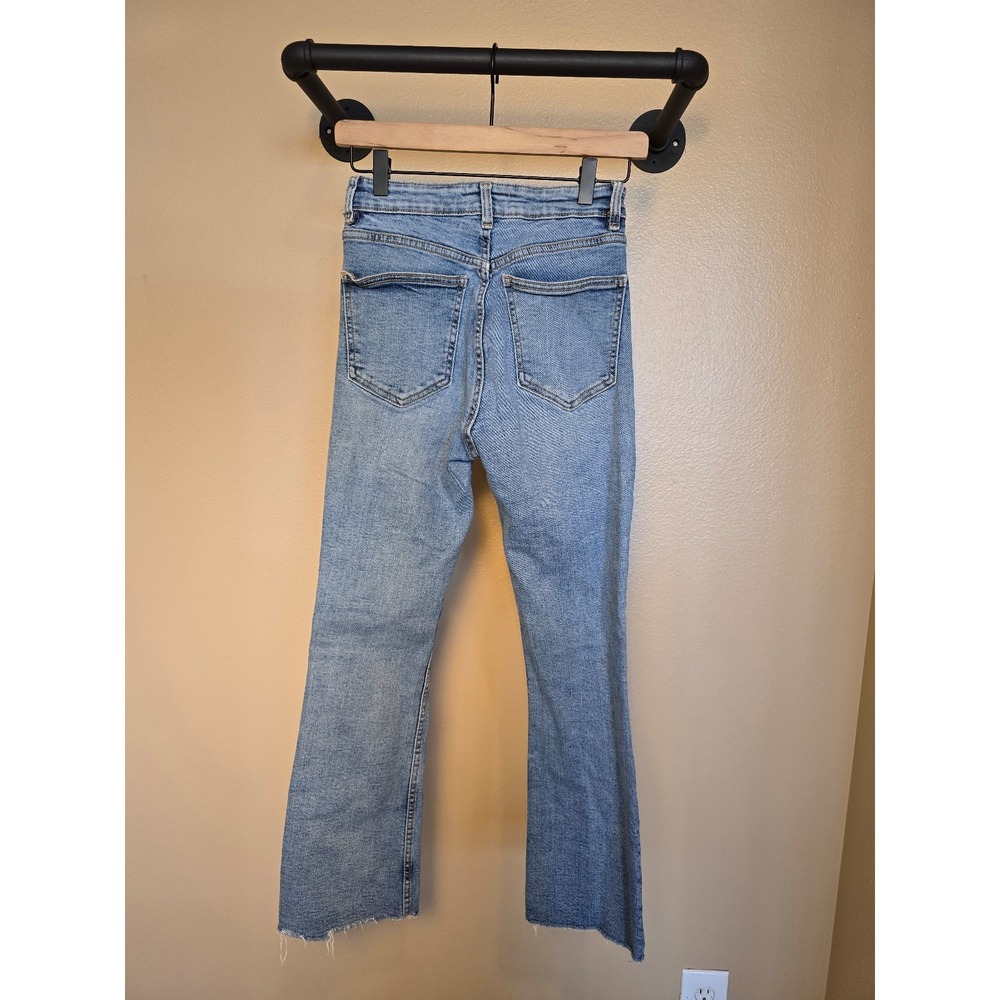 Zara straight leg frayed jeans women's size 2 - Picture 3 of 10